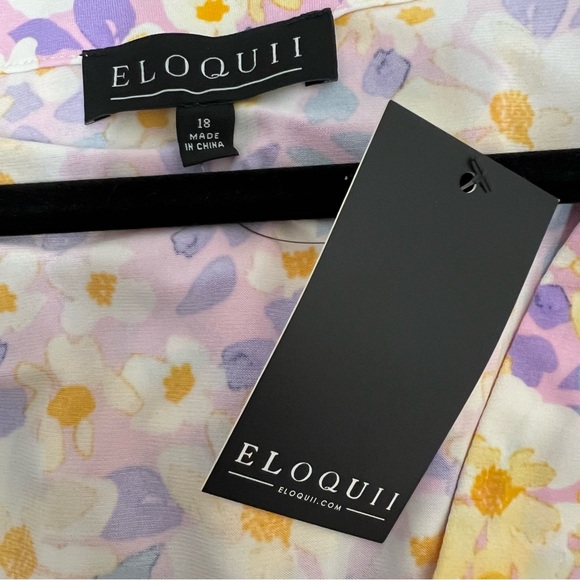 Eloquii Pastel Floral Tiered Long Sleeve Maxi Dress NWT - Picture 10 of 10